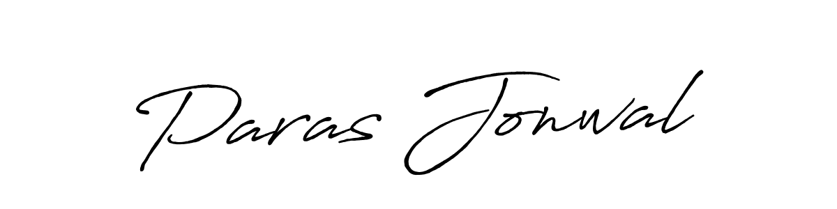 How to make Paras Jonwal name signature. Use Antro_Vectra_Bolder style for creating short signs online. This is the latest handwritten sign. Paras Jonwal signature style 7 images and pictures png