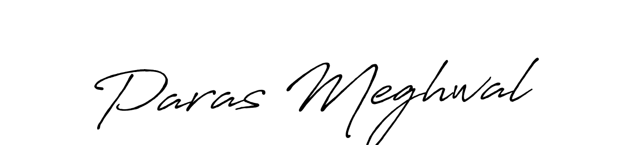 Also we have Paras Meghwal name is the best signature style. Create professional handwritten signature collection using Antro_Vectra_Bolder autograph style. Paras Meghwal signature style 7 images and pictures png
