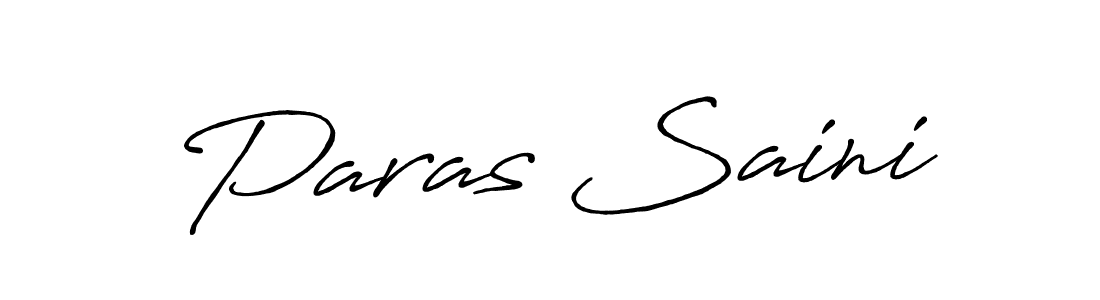 How to make Paras Saini name signature. Use Antro_Vectra_Bolder style for creating short signs online. This is the latest handwritten sign. Paras Saini signature style 7 images and pictures png