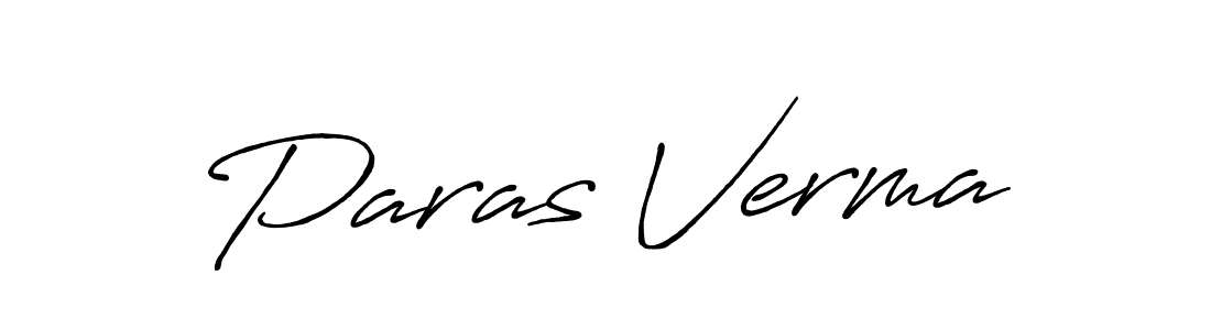 Paras Verma stylish signature style. Best Handwritten Sign (Antro_Vectra_Bolder) for my name. Handwritten Signature Collection Ideas for my name Paras Verma. Paras Verma signature style 7 images and pictures png