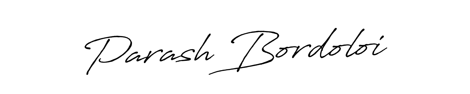 The best way (Antro_Vectra_Bolder) to make a short signature is to pick only two or three words in your name. The name Parash Bordoloi include a total of six letters. For converting this name. Parash Bordoloi signature style 7 images and pictures png