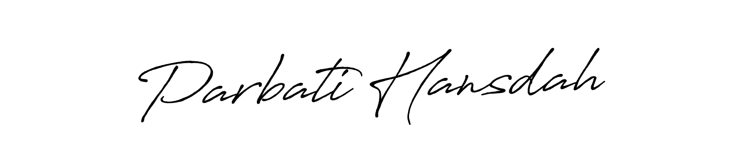 Design your own signature with our free online signature maker. With this signature software, you can create a handwritten (Antro_Vectra_Bolder) signature for name Parbati Hansdah. Parbati Hansdah signature style 7 images and pictures png