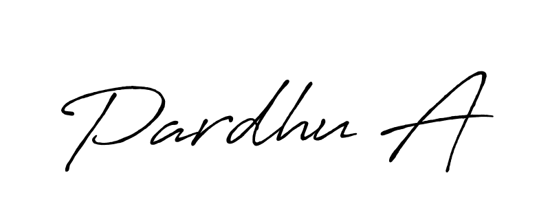 Pardhu A stylish signature style. Best Handwritten Sign (Antro_Vectra_Bolder) for my name. Handwritten Signature Collection Ideas for my name Pardhu A. Pardhu A signature style 7 images and pictures png