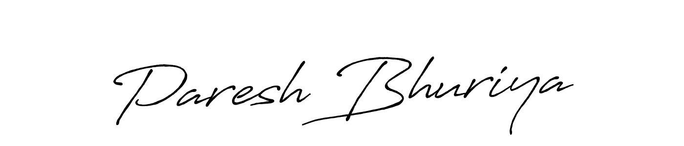 Paresh Bhuriya stylish signature style. Best Handwritten Sign (Antro_Vectra_Bolder) for my name. Handwritten Signature Collection Ideas for my name Paresh Bhuriya. Paresh Bhuriya signature style 7 images and pictures png
