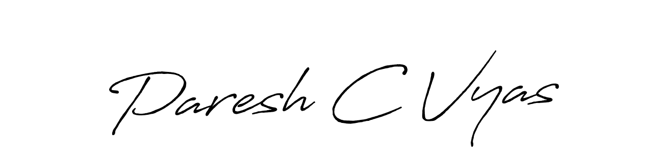 How to make Paresh C Vyas signature? Antro_Vectra_Bolder is a professional autograph style. Create handwritten signature for Paresh C Vyas name. Paresh C Vyas signature style 7 images and pictures png