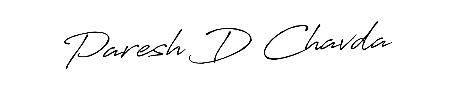 Design your own signature with our free online signature maker. With this signature software, you can create a handwritten (Antro_Vectra_Bolder) signature for name Paresh D Chavda. Paresh D Chavda signature style 7 images and pictures png