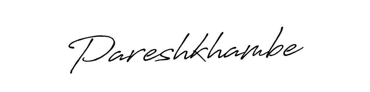 The best way (Antro_Vectra_Bolder) to make a short signature is to pick only two or three words in your name. The name Pareshkhambe include a total of six letters. For converting this name. Pareshkhambe signature style 7 images and pictures png