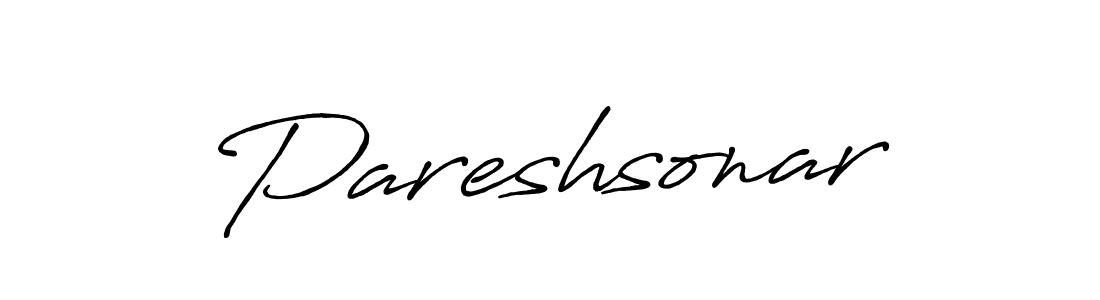 Make a beautiful signature design for name Pareshsonar. With this signature (Antro_Vectra_Bolder) style, you can create a handwritten signature for free. Pareshsonar signature style 7 images and pictures png