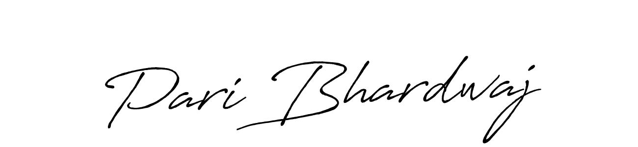 Make a beautiful signature design for name Pari Bhardwaj. With this signature (Antro_Vectra_Bolder) style, you can create a handwritten signature for free. Pari Bhardwaj signature style 7 images and pictures png