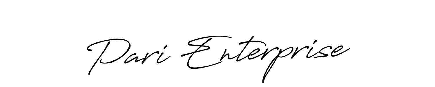 How to make Pari Enterprise name signature. Use Antro_Vectra_Bolder style for creating short signs online. This is the latest handwritten sign. Pari Enterprise signature style 7 images and pictures png