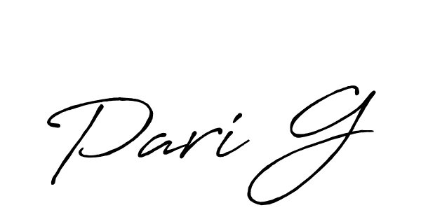 Make a beautiful signature design for name Pari G. With this signature (Antro_Vectra_Bolder) style, you can create a handwritten signature for free. Pari G signature style 7 images and pictures png