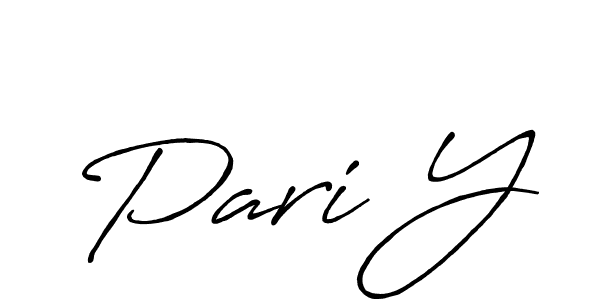 Pari Y stylish signature style. Best Handwritten Sign (Antro_Vectra_Bolder) for my name. Handwritten Signature Collection Ideas for my name Pari Y. Pari Y signature style 7 images and pictures png