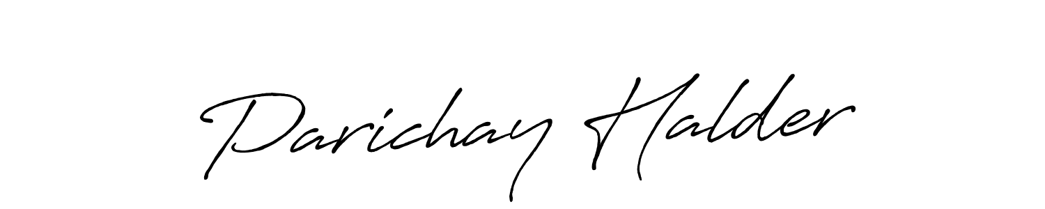 Create a beautiful signature design for name Parichay Halder. With this signature (Antro_Vectra_Bolder) fonts, you can make a handwritten signature for free. Parichay Halder signature style 7 images and pictures png