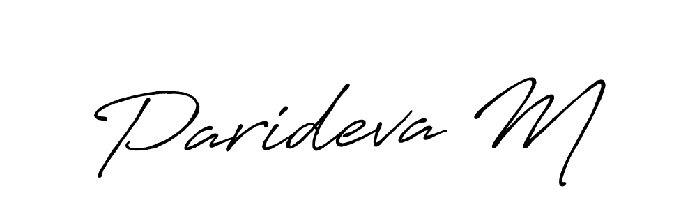 Antro_Vectra_Bolder is a professional signature style that is perfect for those who want to add a touch of class to their signature. It is also a great choice for those who want to make their signature more unique. Get Parideva M name to fancy signature for free. Parideva M signature style 7 images and pictures png