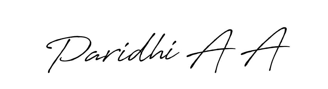 How to make Paridhi A A name signature. Use Antro_Vectra_Bolder style for creating short signs online. This is the latest handwritten sign. Paridhi A A signature style 7 images and pictures png