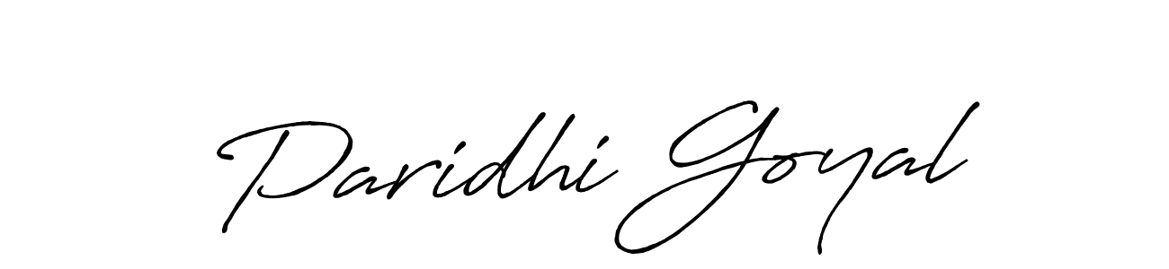 Create a beautiful signature design for name Paridhi Goyal. With this signature (Antro_Vectra_Bolder) fonts, you can make a handwritten signature for free. Paridhi Goyal signature style 7 images and pictures png