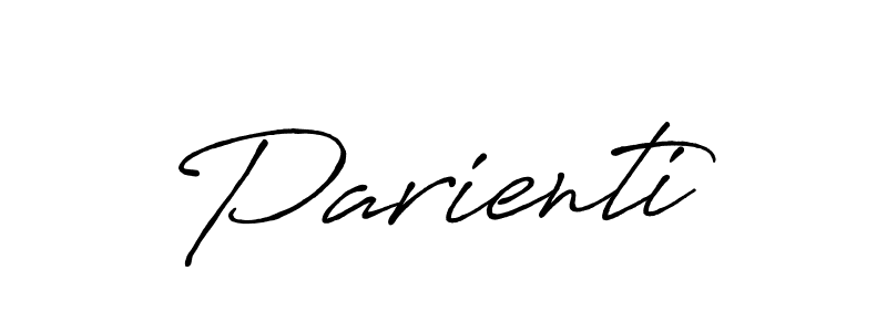 The best way (Antro_Vectra_Bolder) to make a short signature is to pick only two or three words in your name. The name Parienti include a total of six letters. For converting this name. Parienti signature style 7 images and pictures png