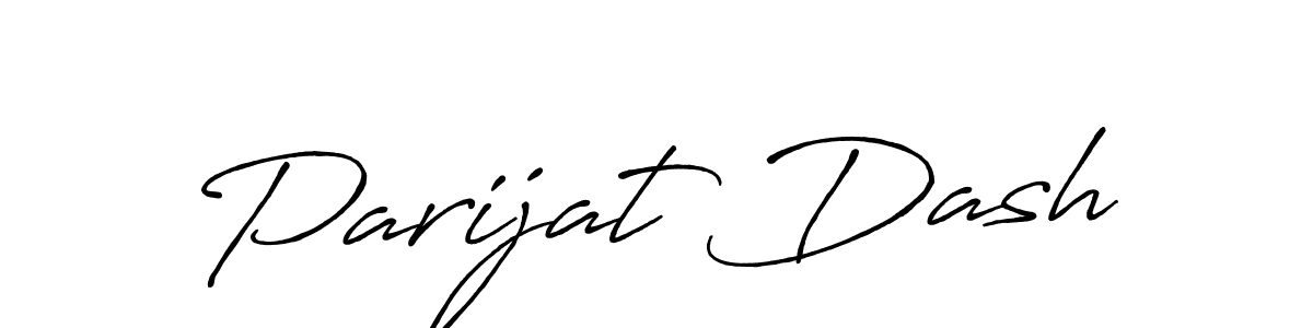 How to make Parijat Dash name signature. Use Antro_Vectra_Bolder style for creating short signs online. This is the latest handwritten sign. Parijat Dash signature style 7 images and pictures png