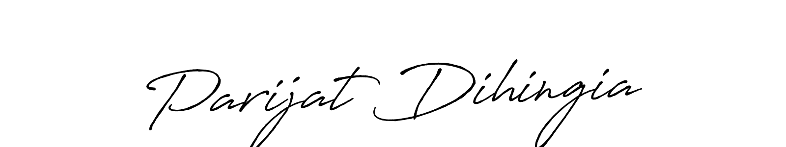 Make a beautiful signature design for name Parijat Dihingia. With this signature (Antro_Vectra_Bolder) style, you can create a handwritten signature for free. Parijat Dihingia signature style 7 images and pictures png