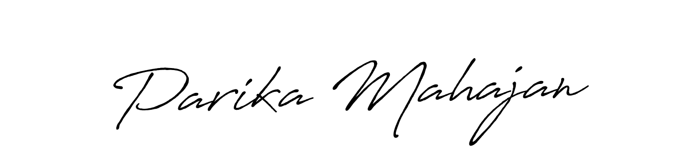 Make a beautiful signature design for name Parika Mahajan. With this signature (Antro_Vectra_Bolder) style, you can create a handwritten signature for free. Parika Mahajan signature style 7 images and pictures png