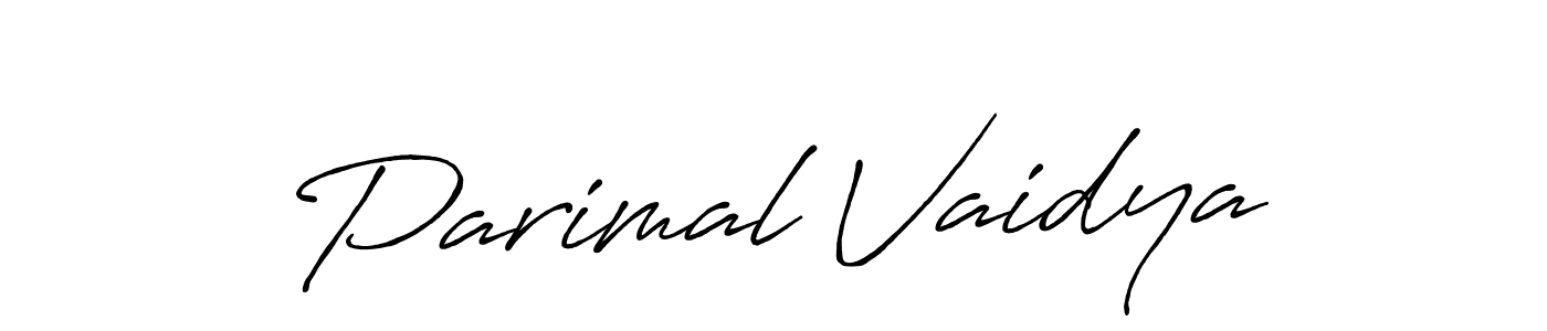 Design your own signature with our free online signature maker. With this signature software, you can create a handwritten (Antro_Vectra_Bolder) signature for name Parimal Vaidya. Parimal Vaidya signature style 7 images and pictures png