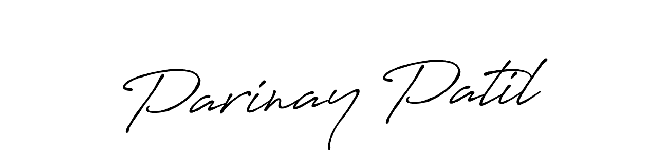 Make a beautiful signature design for name Parinay Patil. With this signature (Antro_Vectra_Bolder) style, you can create a handwritten signature for free. Parinay Patil signature style 7 images and pictures png