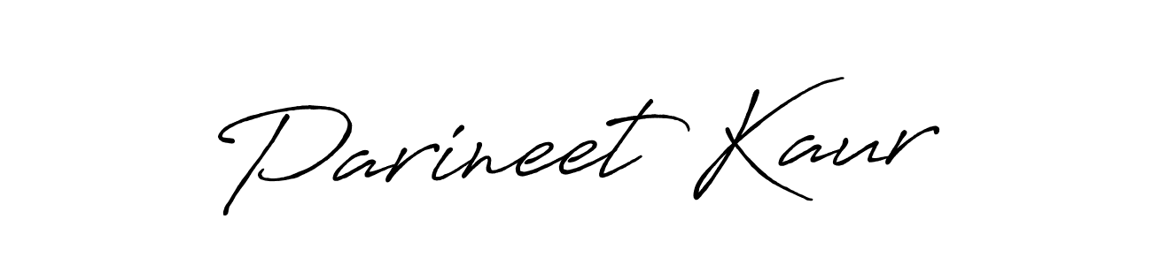 Make a beautiful signature design for name Parineet Kaur. With this signature (Antro_Vectra_Bolder) style, you can create a handwritten signature for free. Parineet Kaur signature style 7 images and pictures png