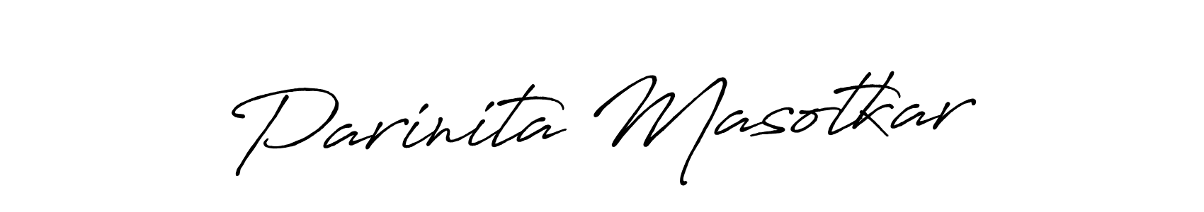 How to make Parinita Masotkar signature? Antro_Vectra_Bolder is a professional autograph style. Create handwritten signature for Parinita Masotkar name. Parinita Masotkar signature style 7 images and pictures png