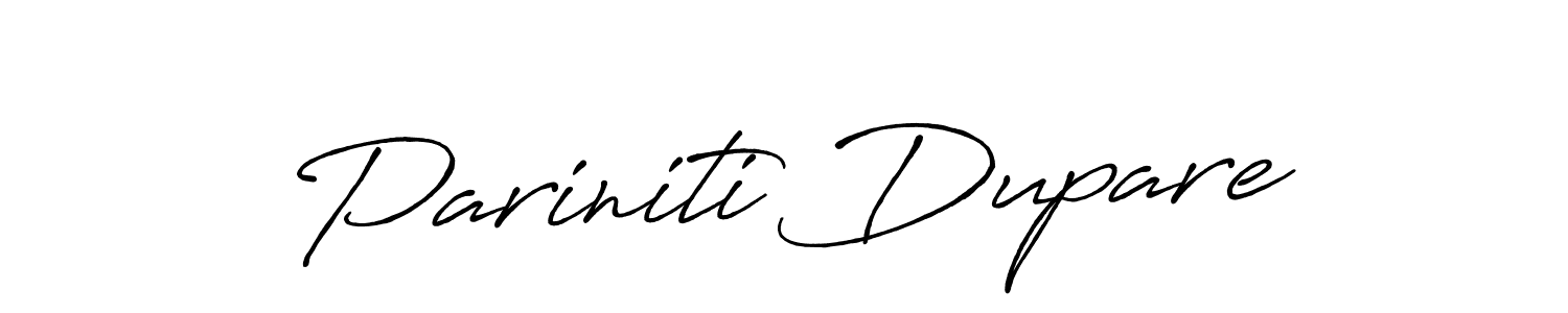 Design your own signature with our free online signature maker. With this signature software, you can create a handwritten (Antro_Vectra_Bolder) signature for name Pariniti Dupare. Pariniti Dupare signature style 7 images and pictures png