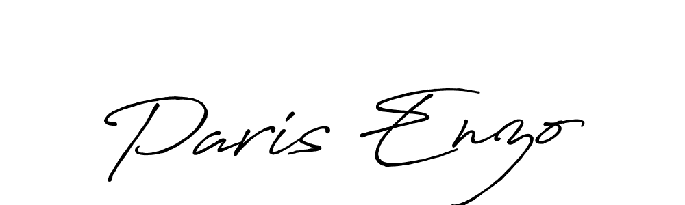 How to make Paris Enzo name signature. Use Antro_Vectra_Bolder style for creating short signs online. This is the latest handwritten sign. Paris Enzo signature style 7 images and pictures png