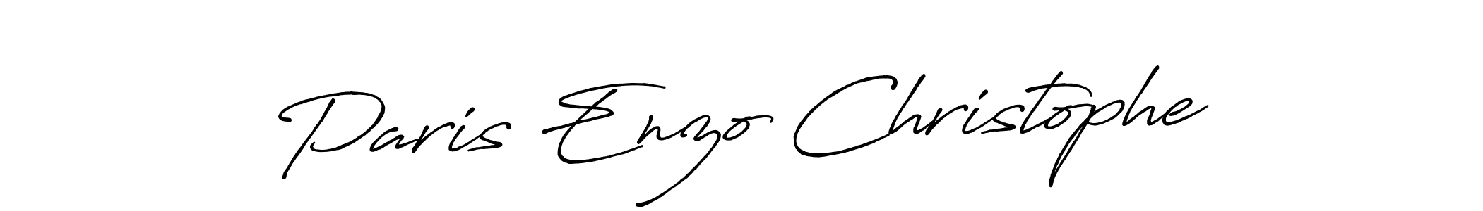 The best way (Antro_Vectra_Bolder) to make a short signature is to pick only two or three words in your name. The name Paris Enzo Christophe include a total of six letters. For converting this name. Paris Enzo Christophe signature style 7 images and pictures png