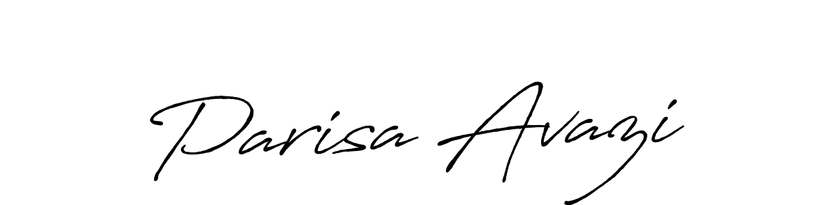 Design your own signature with our free online signature maker. With this signature software, you can create a handwritten (Antro_Vectra_Bolder) signature for name Parisa Avazi. Parisa Avazi signature style 7 images and pictures png