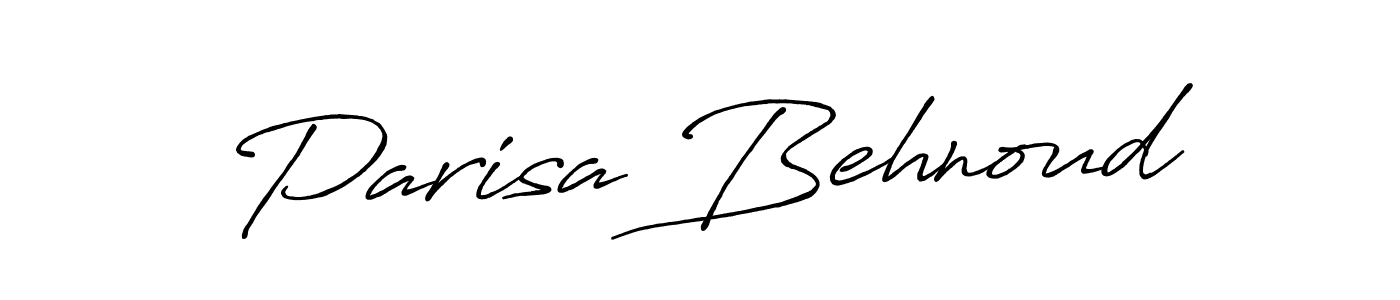 Parisa Behnoud stylish signature style. Best Handwritten Sign (Antro_Vectra_Bolder) for my name. Handwritten Signature Collection Ideas for my name Parisa Behnoud. Parisa Behnoud signature style 7 images and pictures png