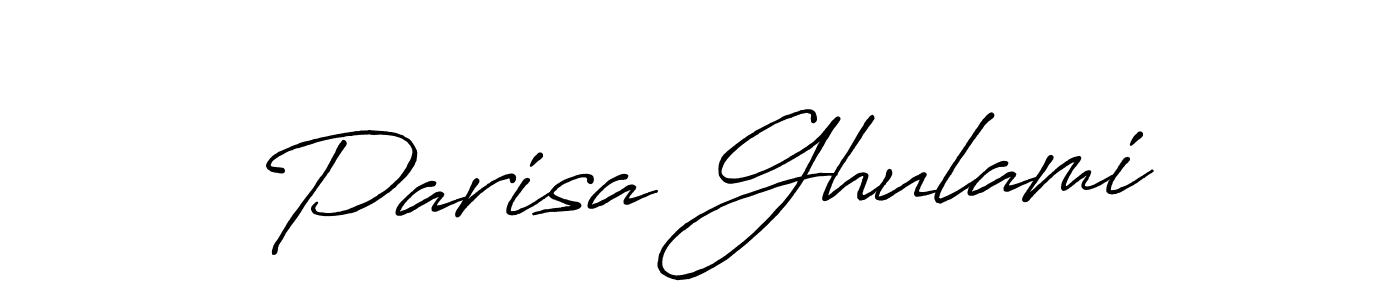 Create a beautiful signature design for name Parisa Ghulami. With this signature (Antro_Vectra_Bolder) fonts, you can make a handwritten signature for free. Parisa Ghulami signature style 7 images and pictures png