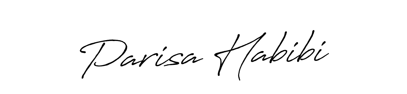 Parisa Habibi stylish signature style. Best Handwritten Sign (Antro_Vectra_Bolder) for my name. Handwritten Signature Collection Ideas for my name Parisa Habibi. Parisa Habibi signature style 7 images and pictures png