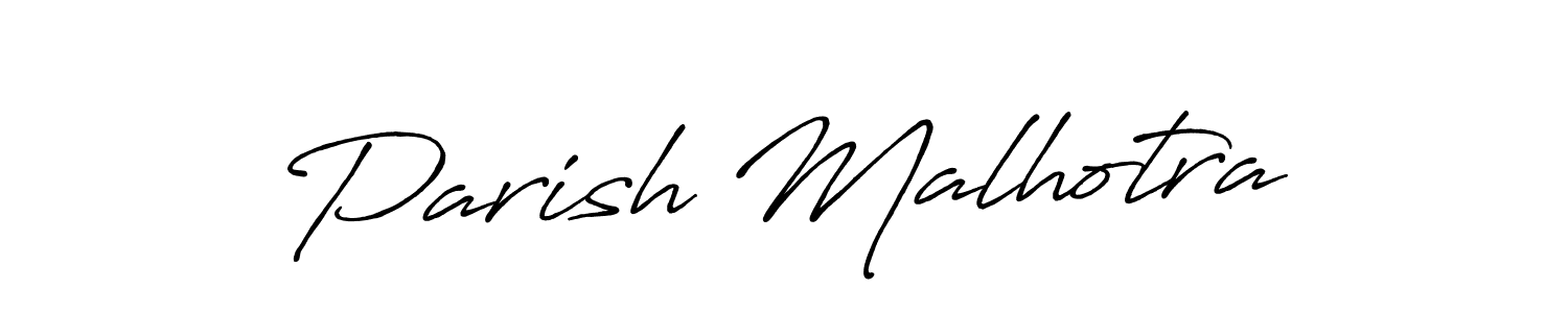 Also You can easily find your signature by using the search form. We will create Parish Malhotra name handwritten signature images for you free of cost using Antro_Vectra_Bolder sign style. Parish Malhotra signature style 7 images and pictures png