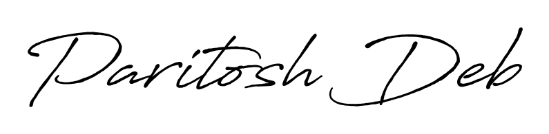 Explore multiple handwriting variations for Paritosh Deb including this stunning Antro_Vectra_Bolder design. Free to use across all platforms. Paritosh Deb signature style 7 images and pictures png