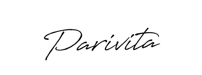 Use a signature maker to create a handwritten signature online. With this signature software, you can design (Antro_Vectra_Bolder) your own signature for name Parivita. Parivita signature style 7 images and pictures png