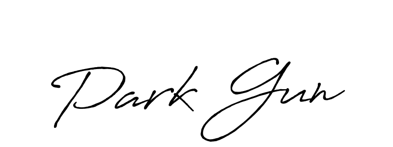 You should practise on your own different ways (Antro_Vectra_Bolder) to write your name (Park Gun) in signature. don't let someone else do it for you. Park Gun signature style 7 images and pictures png