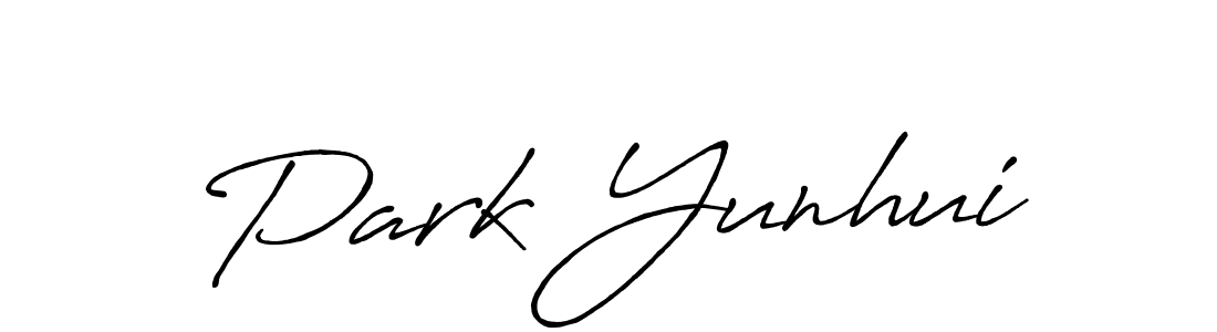 Create a beautiful signature design for name Park Yunhui. With this signature (Antro_Vectra_Bolder) fonts, you can make a handwritten signature for free. Park Yunhui signature style 7 images and pictures png