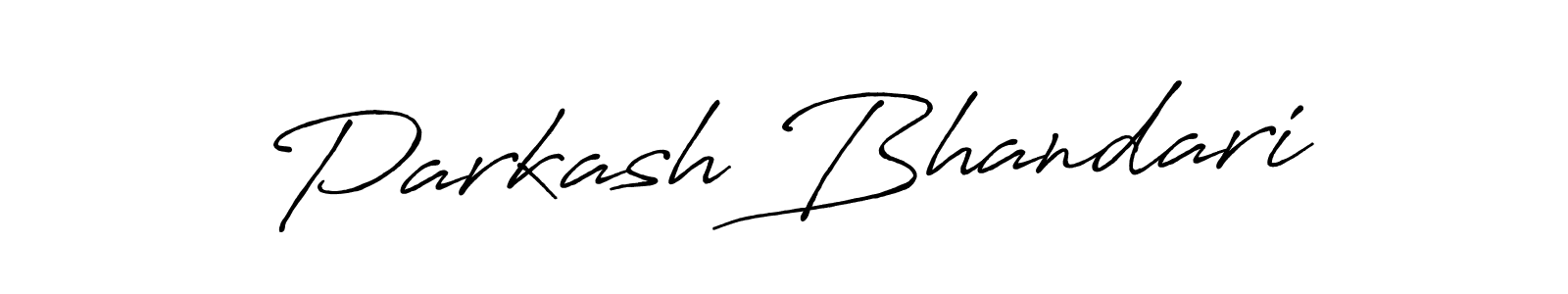 How to make Parkash Bhandari name signature. Use Antro_Vectra_Bolder style for creating short signs online. This is the latest handwritten sign. Parkash Bhandari signature style 7 images and pictures png