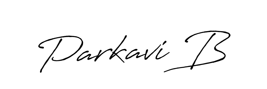 Parkavi B stylish signature style. Best Handwritten Sign (Antro_Vectra_Bolder) for my name. Handwritten Signature Collection Ideas for my name Parkavi B. Parkavi B signature style 7 images and pictures png