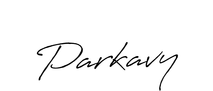 Use a signature maker to create a handwritten signature online. With this signature software, you can design (Antro_Vectra_Bolder) your own signature for name Parkavy. Parkavy signature style 7 images and pictures png