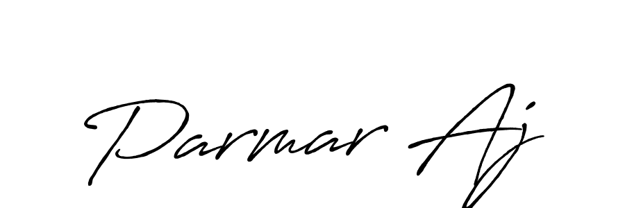 Use a signature maker to create a handwritten signature online. With this signature software, you can design (Antro_Vectra_Bolder) your own signature for name Parmar Aj. Parmar Aj signature style 7 images and pictures png