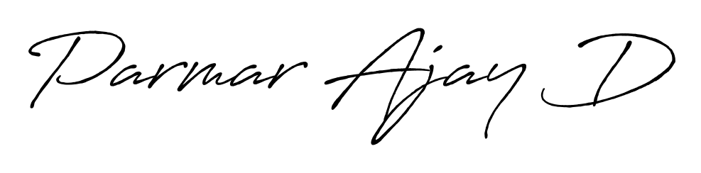 How to make Parmar Ajay D name signature. Use Antro_Vectra_Bolder style for creating short signs online. This is the latest handwritten sign. Parmar Ajay D signature style 7 images and pictures png