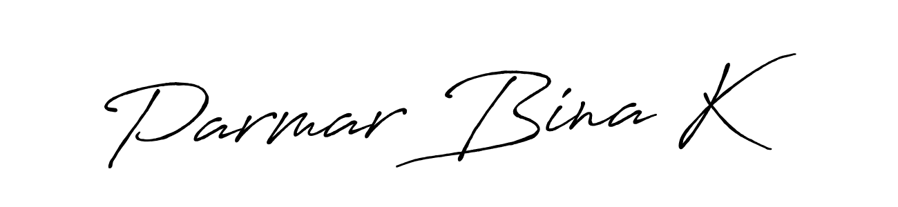 Design your own signature with our free online signature maker. With this signature software, you can create a handwritten (Antro_Vectra_Bolder) signature for name Parmar Bina K. Parmar Bina K signature style 7 images and pictures png