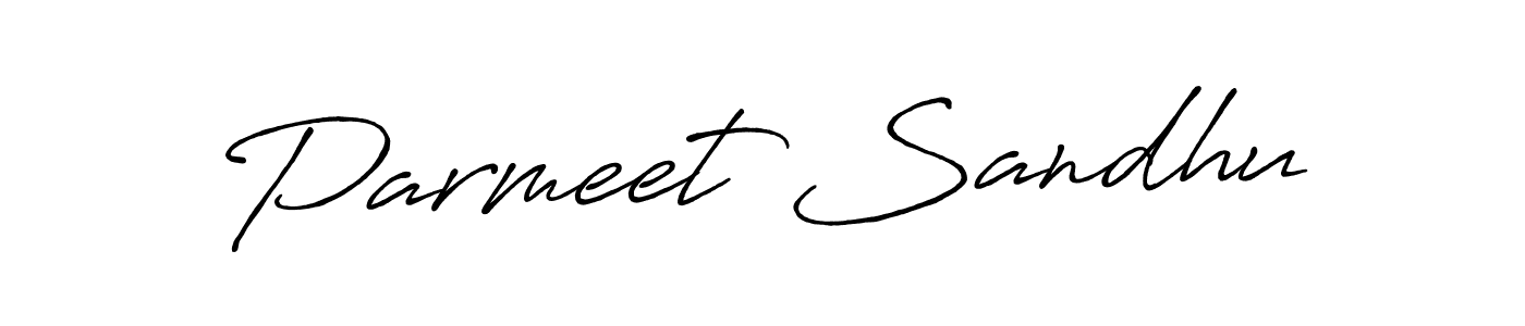 How to make Parmeet Sandhu name signature. Use Antro_Vectra_Bolder style for creating short signs online. This is the latest handwritten sign. Parmeet Sandhu signature style 7 images and pictures png