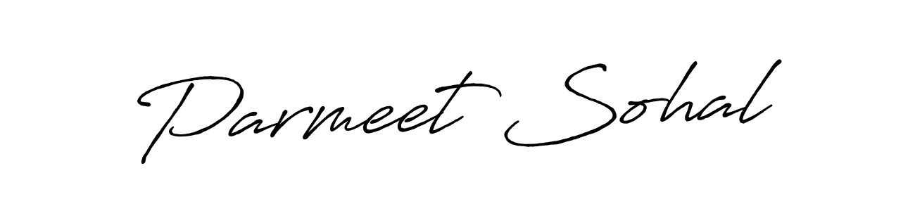 Make a beautiful signature design for name Parmeet Sohal. With this signature (Antro_Vectra_Bolder) style, you can create a handwritten signature for free. Parmeet Sohal signature style 7 images and pictures png