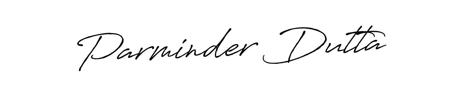 Parminder Dutta stylish signature style. Best Handwritten Sign (Antro_Vectra_Bolder) for my name. Handwritten Signature Collection Ideas for my name Parminder Dutta. Parminder Dutta signature style 7 images and pictures png