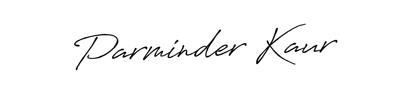 Make a beautiful signature design for name Parminder Kaur. With this signature (Antro_Vectra_Bolder) style, you can create a handwritten signature for free. Parminder Kaur signature style 7 images and pictures png